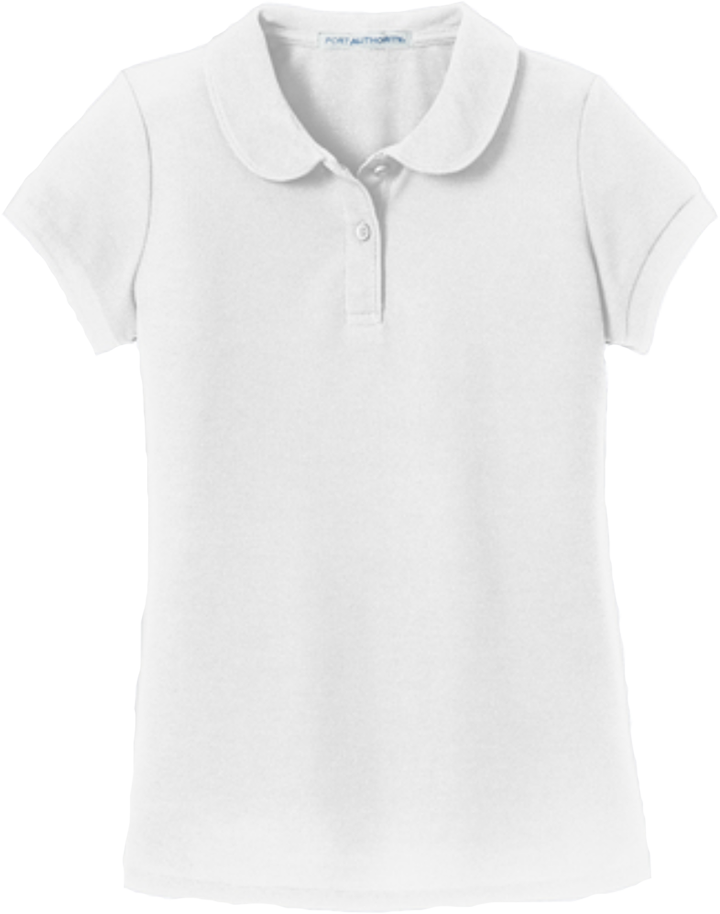 ICS Uniform Girls Short-Sleeved Polo - Port Authority® Girls Silk Touch™ Peter Pan Collar Polo - YG503