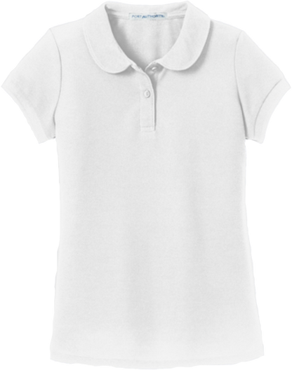 ICS Uniform Girls Short-Sleeved Polo - Port Authority® Girls Silk Touch™ Peter Pan Collar Polo - YG503