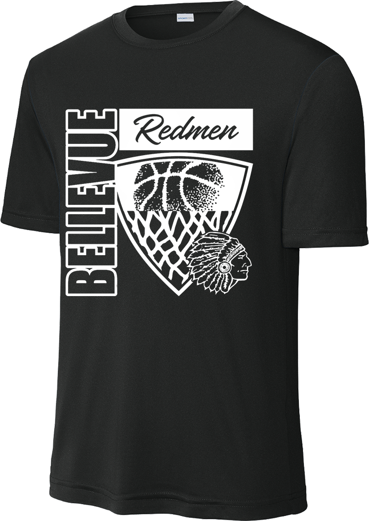 Bellevue Redmen Hoops Hero (all white) - Sport-Tek® PosiCharge® Competitor™ Tee - ST350 / YST350