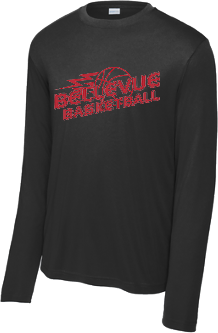 Bellevue Basketball Lightning - Sport-Tek® Long Sleeve PosiCharge® Competitor™ Tee - ST350LS / YST350LS