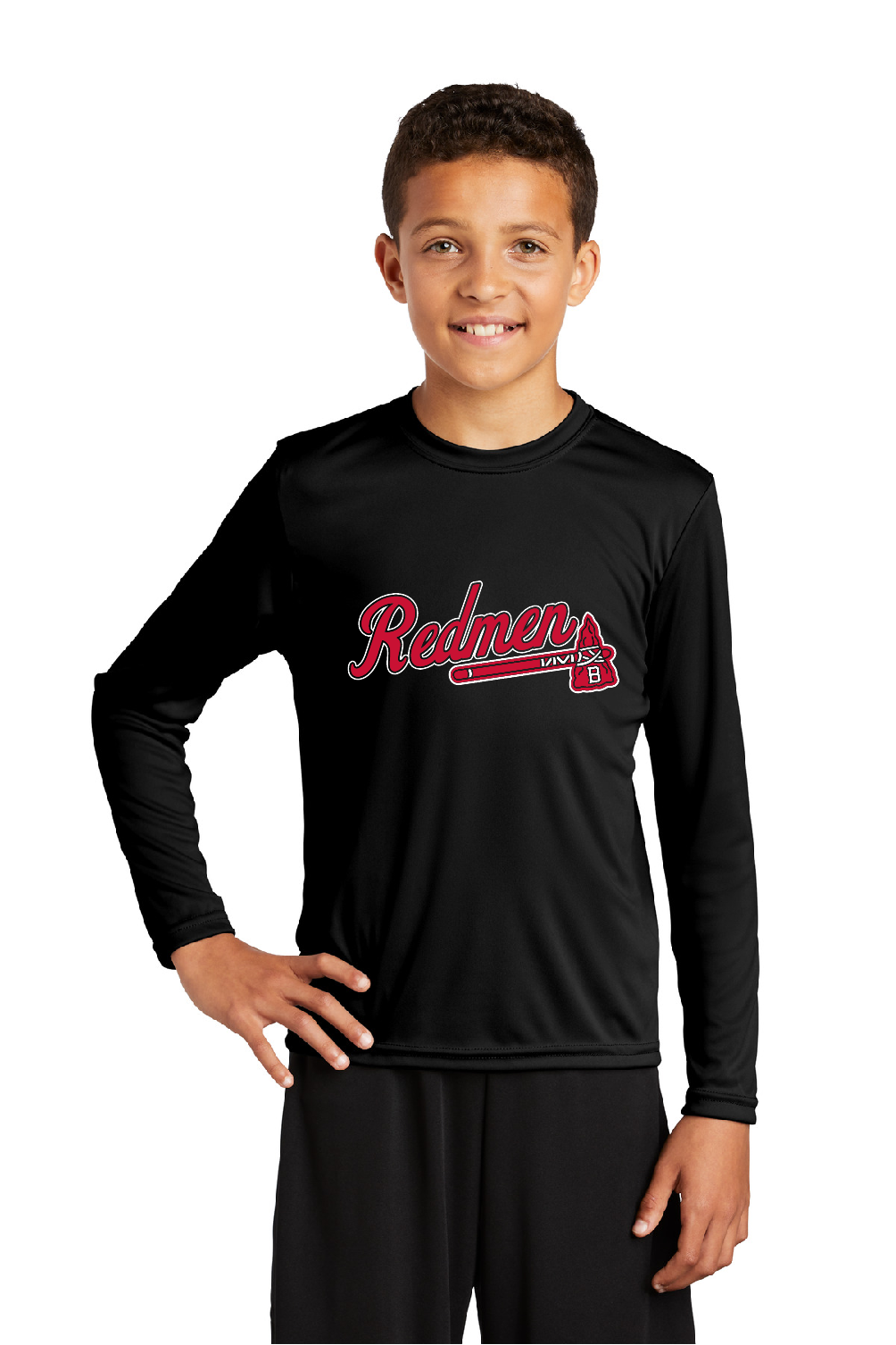 Sport-Tek® Vue Black Youth Long Sleeve PosiCharge® Competitor™ Tee YST350LS