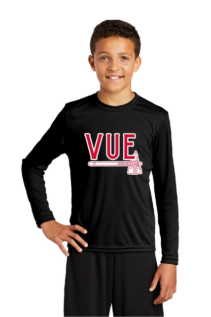 Sport-Tek® Vue Black Youth Long Sleeve PosiCharge® Competitor™ Tee YST350LS