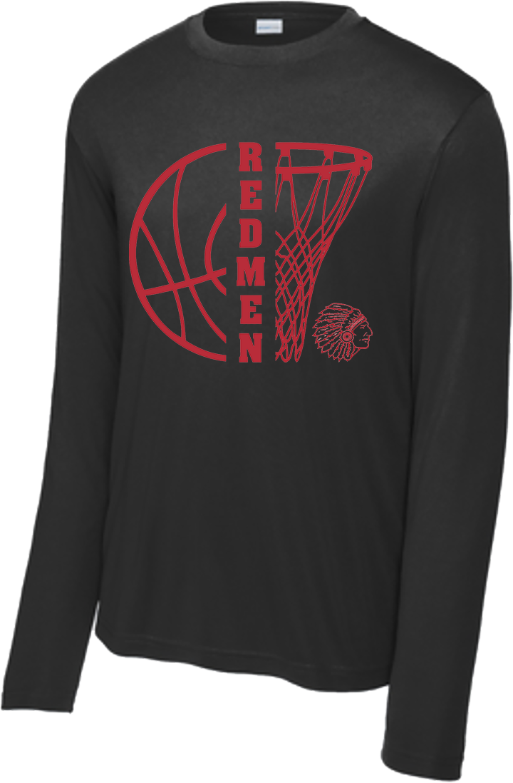 Bellevue Redmen Hoops Split - Sport-Tek® Long Sleeve PosiCharge® Competitor™ Tee - ST350LS / YST350LS