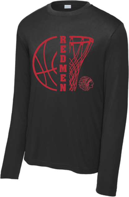 Bellevue Redmen Hoops Split - Sport-Tek® Long Sleeve PosiCharge® Competitor™ Tee - ST350LS / YST350LS