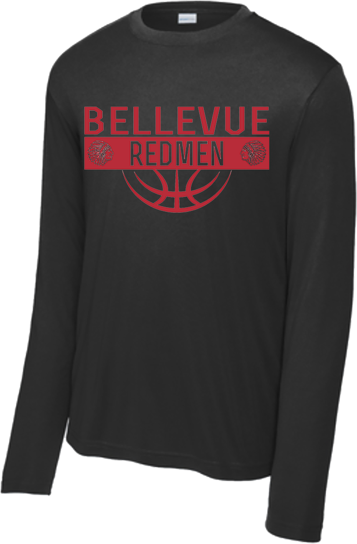 Bellevue Redmen Ball (red) - Sport-Tek® Long Sleeve PosiCharge® Competitor™ Tee - ST350LS / YST350LS