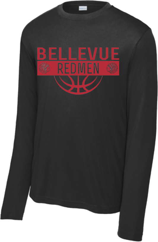 Bellevue Redmen Ball (red) - Sport-Tek® Long Sleeve PosiCharge® Competitor™ Tee - ST350LS / YST350LS