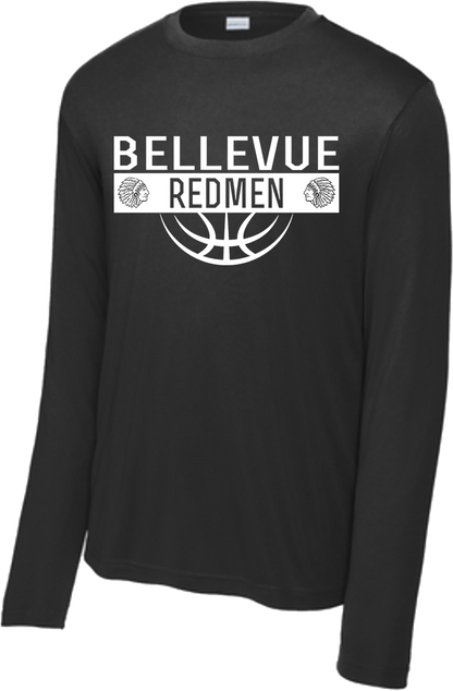 Bellevue Redmen Ball (all white) - Sport-Tek® Long Sleeve PosiCharge® Competitor™ Tee - ST350LS / YST350LS