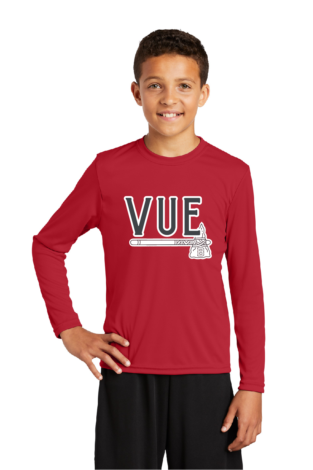 Sport-Tek® Vue True Red Youth Long Sleeve PosiCharge® Competitor™ Tee YST350LS