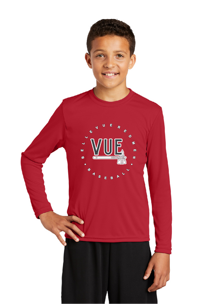 Sport-Tek® Vue True Red Youth Long Sleeve PosiCharge® Competitor™ Tee YST350LS