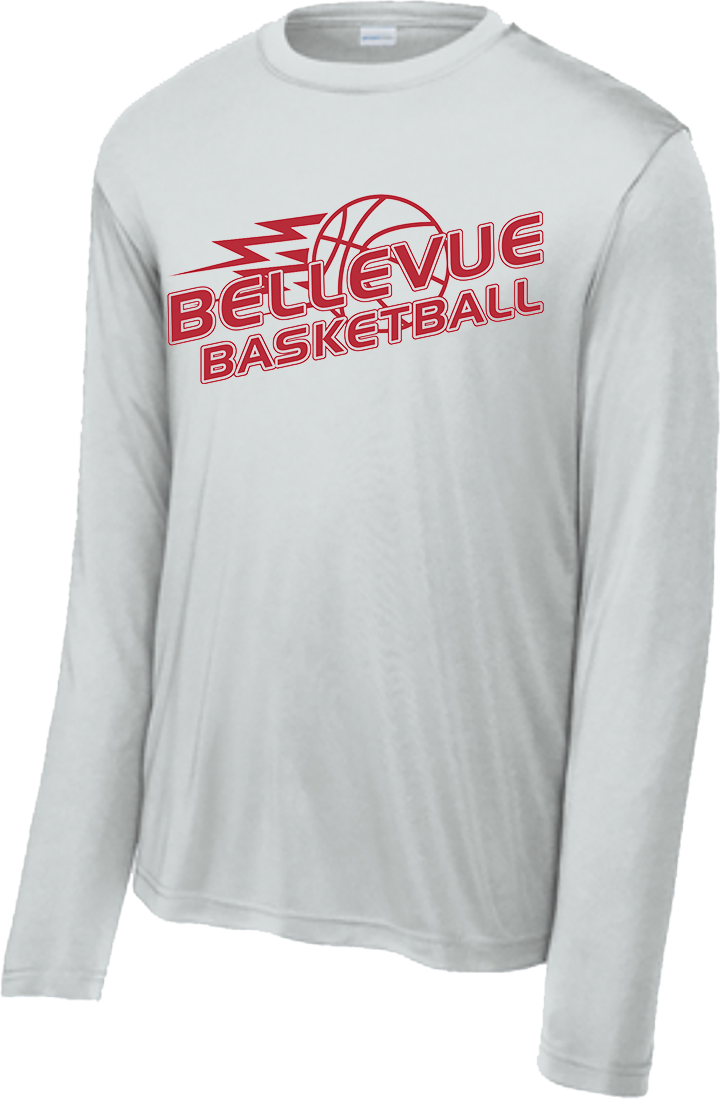 Bellevue Basketball Lightning - Sport-Tek® Long Sleeve PosiCharge® Competitor™ Tee - ST350LS / YST350LS