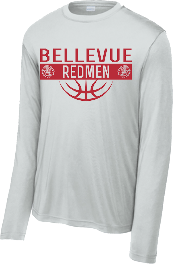 Bellevue Redmen Ball (red) - Sport-Tek® Long Sleeve PosiCharge® Competitor™ Tee - ST350LS / YST350LS