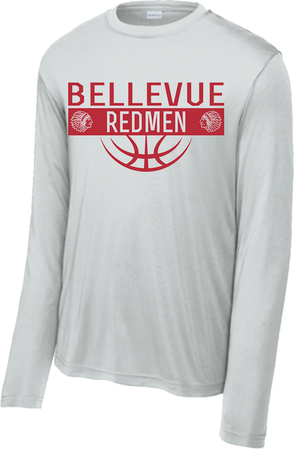 Bellevue Redmen Ball (red) - Sport-Tek® Long Sleeve PosiCharge® Competitor™ Tee - ST350LS / YST350LS