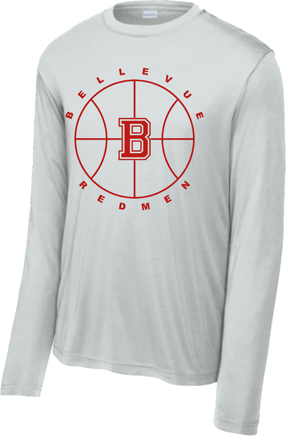 Bellevue Redmen B Ball (red) - Sport-Tek® Long Sleeve PosiCharge® Competitor™ Tee - ST350LS / YST350LS