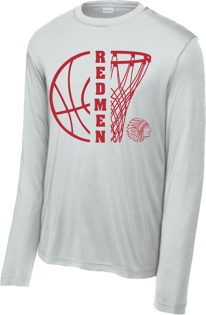 Bellevue Redmen Hoops Split - Sport-Tek® Long Sleeve PosiCharge® Competitor™ Tee - ST350LS / YST350LS