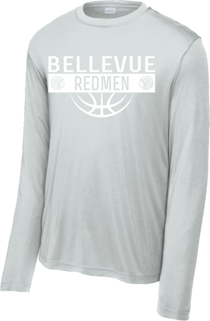 Bellevue Redmen Ball (all white) - Sport-Tek® Long Sleeve PosiCharge® Competitor™ Tee - ST350LS / YST350LS