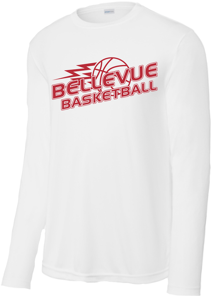 Bellevue Basketball Lightning - Sport-Tek® Long Sleeve PosiCharge® Competitor™ Tee - ST350LS / YST350LS