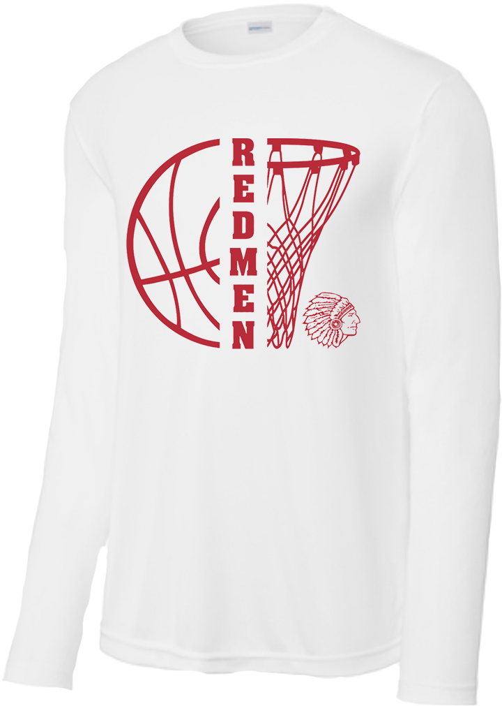 Bellevue Redmen Hoops Split - Sport-Tek® Long Sleeve PosiCharge® Competitor™ Tee - ST350LS / YST350LS