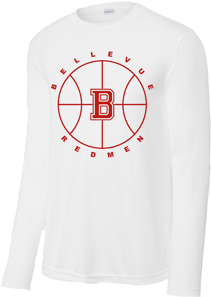 Bellevue Redmen B Ball (red) - Sport-Tek® Long Sleeve PosiCharge® Competitor™ Tee - ST350LS / YST350LS