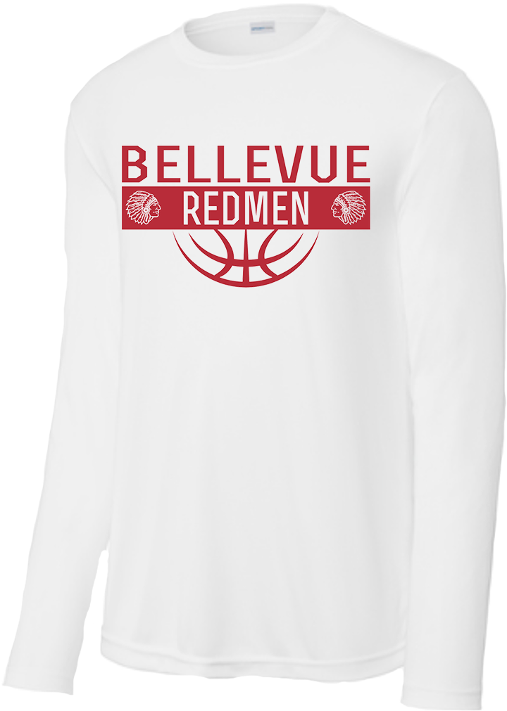 Bellevue Redmen Ball (red) - Sport-Tek® Long Sleeve PosiCharge® Competitor™ Tee - ST350LS / YST350LS