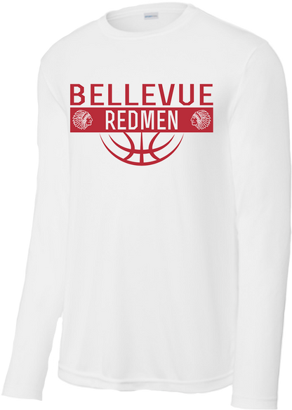 Bellevue Redmen Ball (red) - Sport-Tek® Long Sleeve PosiCharge® Competitor™ Tee - ST350LS / YST350LS