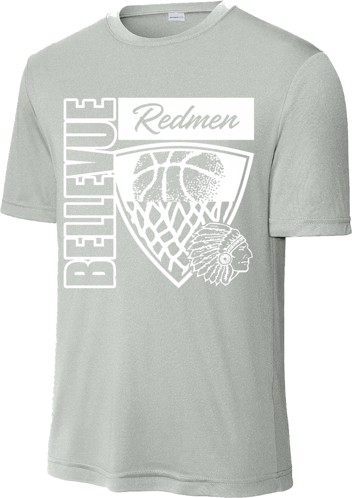 Bellevue Redmen Hoops Hero (all white) - Sport-Tek® PosiCharge® Competitor™ Tee - ST350 / YST350