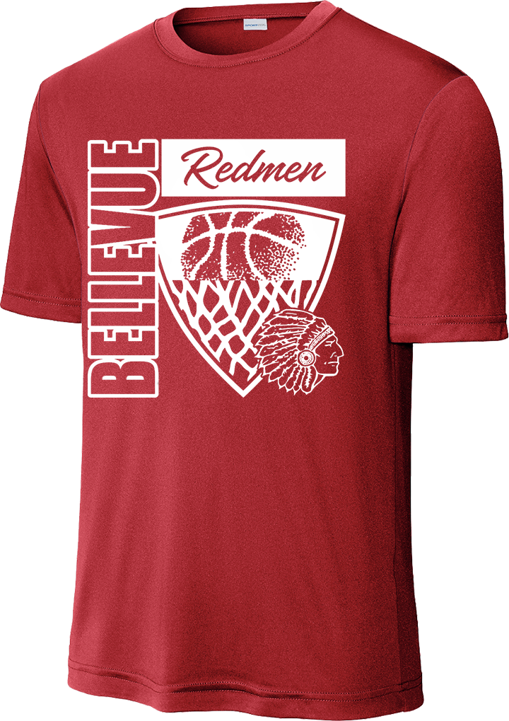 Bellevue Redmen Hoops Hero (all white) - Sport-Tek® PosiCharge® Competitor™ Tee - ST350 / YST350